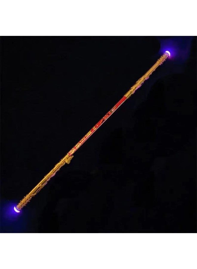 Travel Toys Children's Toys Monkey King Stainless Steel Ruyi Golden Hoop Stick Stall Toys-Color:Automatic Telescopic Luminous Gold Hoop [pattern]]  - Image 1