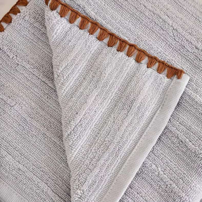Pan Home Ribbed Zero Twist Hand Towel - Grey - Image 2