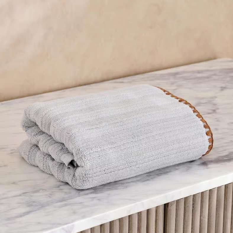 Pan Home Ribbed Zero Twist Hand Towel - Grey - Image 4