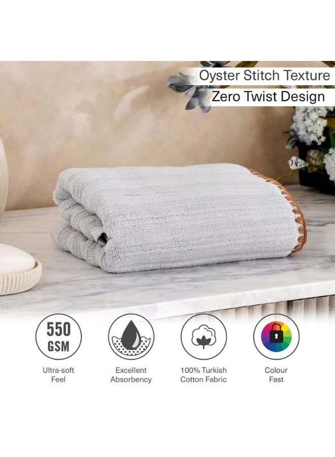 Pan Home Ribbed Zero Twist Hand Towel - Grey - Image 5