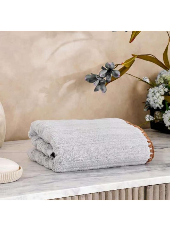 Pan Home Ribbed Zero Twist Hand Towel - Grey - Image 1