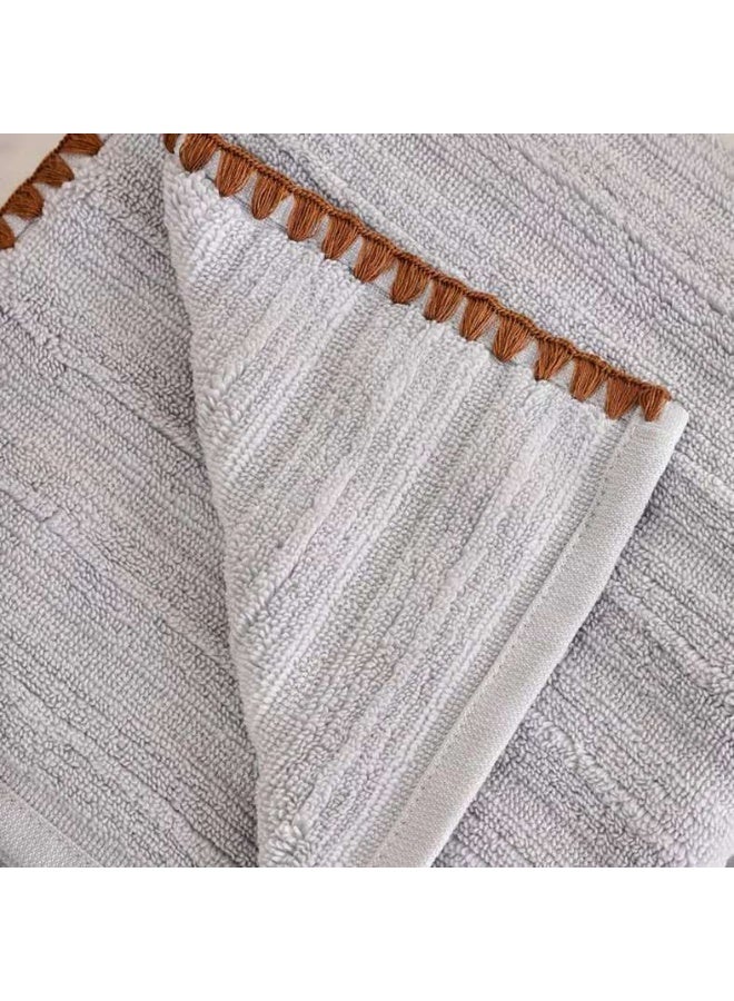 Pan Home Ribbed Zero Twist Hand Towel - Grey - Image 2