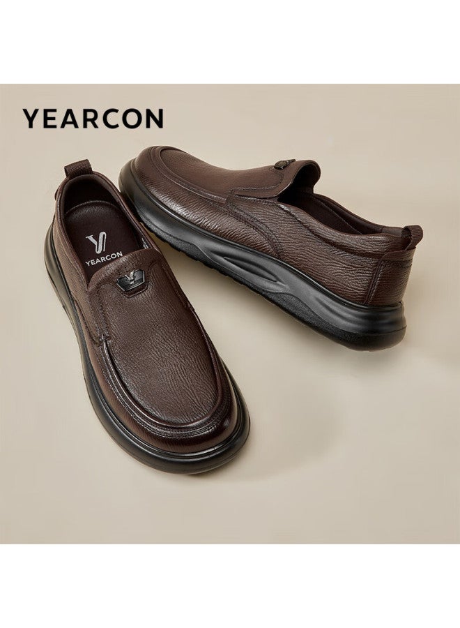 YEARCON Yierkang Men's Shoes Comfortable Casual Shoes Single Shoes 59171w Brown Size 41 - Image 1