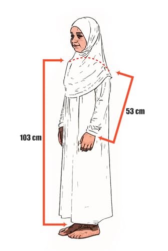 İhvan Online One-Piece Rose Color Dress with Head Scarf - Girls' 8-12 yr Long Sleeve Islamic Prayer Dress - Image 5