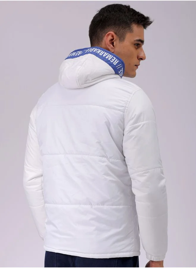 The Indian Garage Co Men Slim Fit Graphic Puffer Jackets