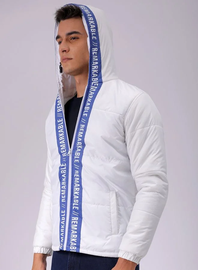 The Indian Garage Co Men Slim Fit Graphic Puffer Jackets