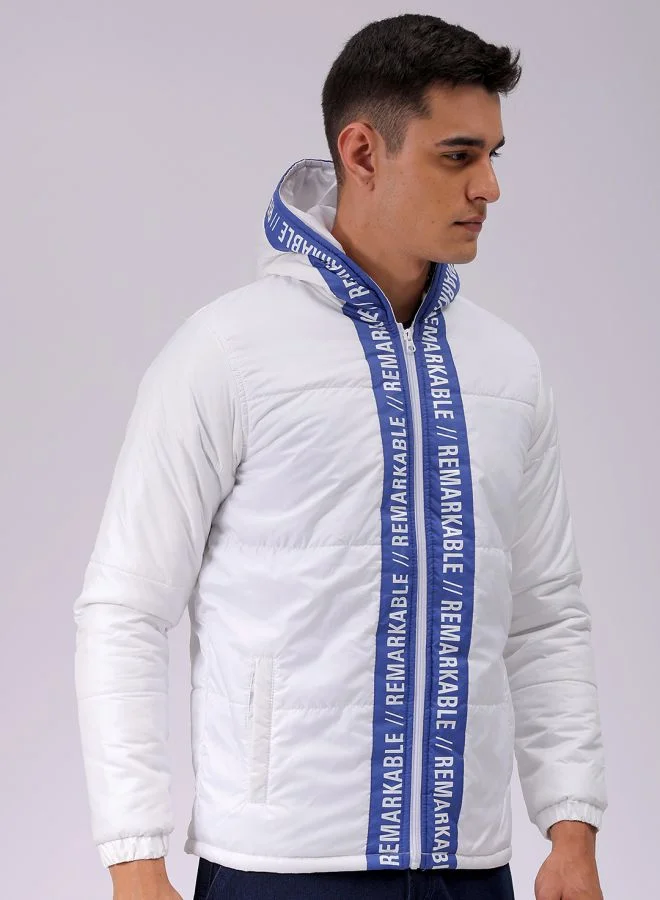 The Indian Garage Co Men Slim Fit Graphic Puffer Jackets