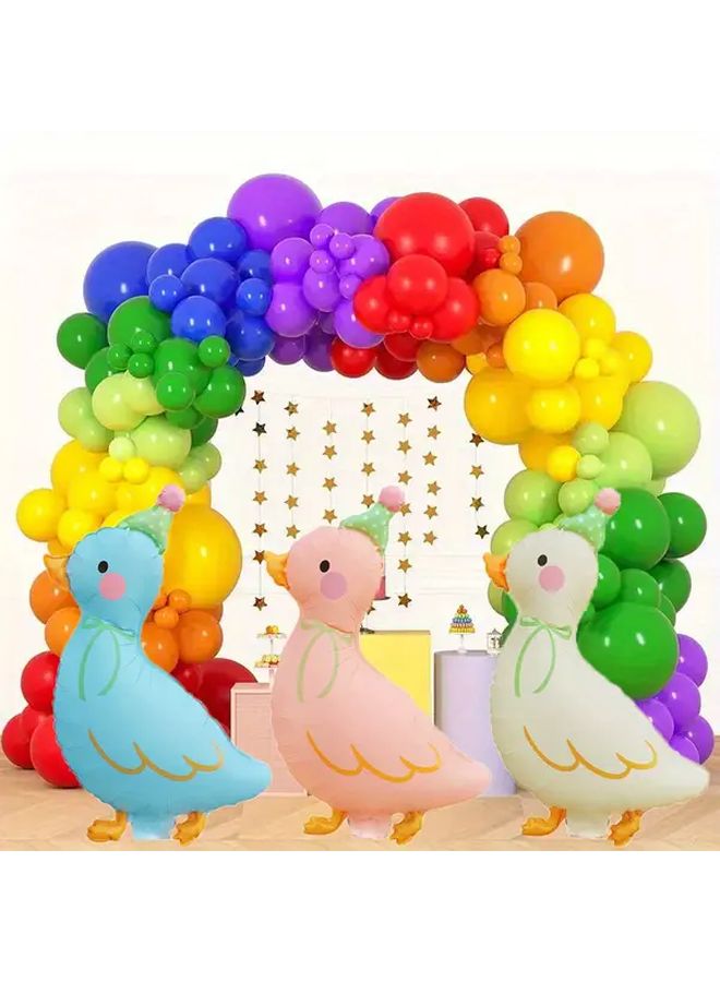 2 قطع من بالونات على شكل أوزة مع قصدير الأرز الأبيض لديكور عيد الحب وعيد الميلاد - Image 4