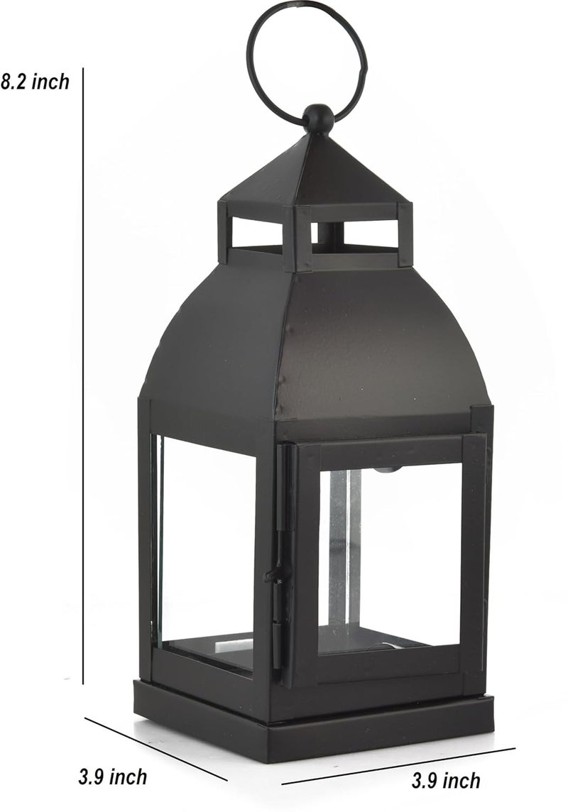 Houzzplus Handicraft Classic Style Glass Iron Lantern with One Candle IronHanging LanternLantern for Home DecorationCandle Holders for Home Decor Pack of 1 - Image 5