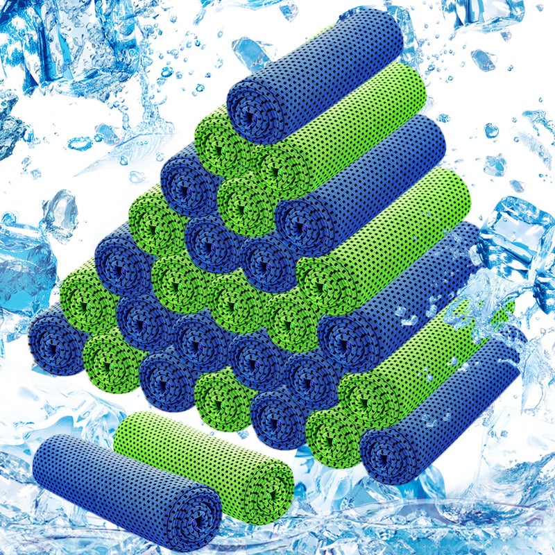 LYDTICK 30Pack Cooling Towels for Neck and Face 40x12 Ice Microfiber Cooling Towels Bulk for Workout Chill Sweat Towels Cooling Neck Wraps for Gym Yoga Golf Running Sport