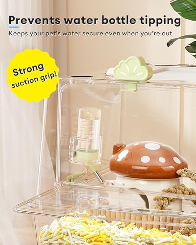 BUCATSTATE Hamster Water Bottles Holder with Magnetic, Drop-Resistant Water Bottle Stand with Adjustable Height, Fits Bottles up to Dia 2 inches, for Hamsters Small Pets (Only Water Bottle Holder) - Image 4