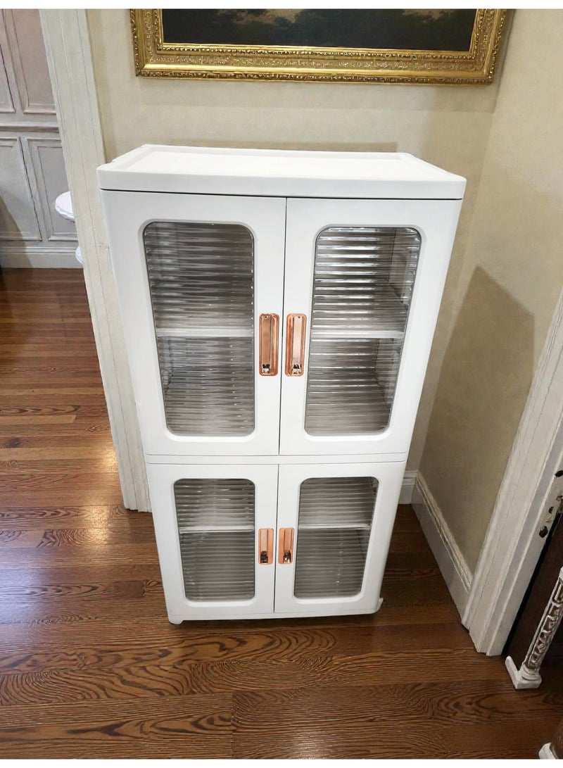 Storage Cabinet Collapsible with 4 Doors and Wheels for Mutipurpose Storage at Home or Office - Image 2