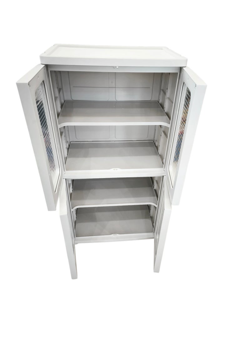 Storage Cabinet Collapsible with 4 Doors and Wheels for Mutipurpose Storage at Home or Office - Image 4