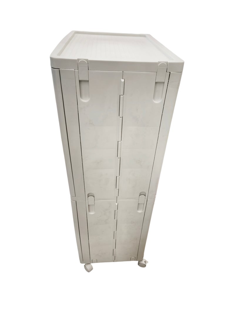 Storage Cabinet Collapsible with 4 Doors and Wheels for Mutipurpose Storage at Home or Office - Image 5