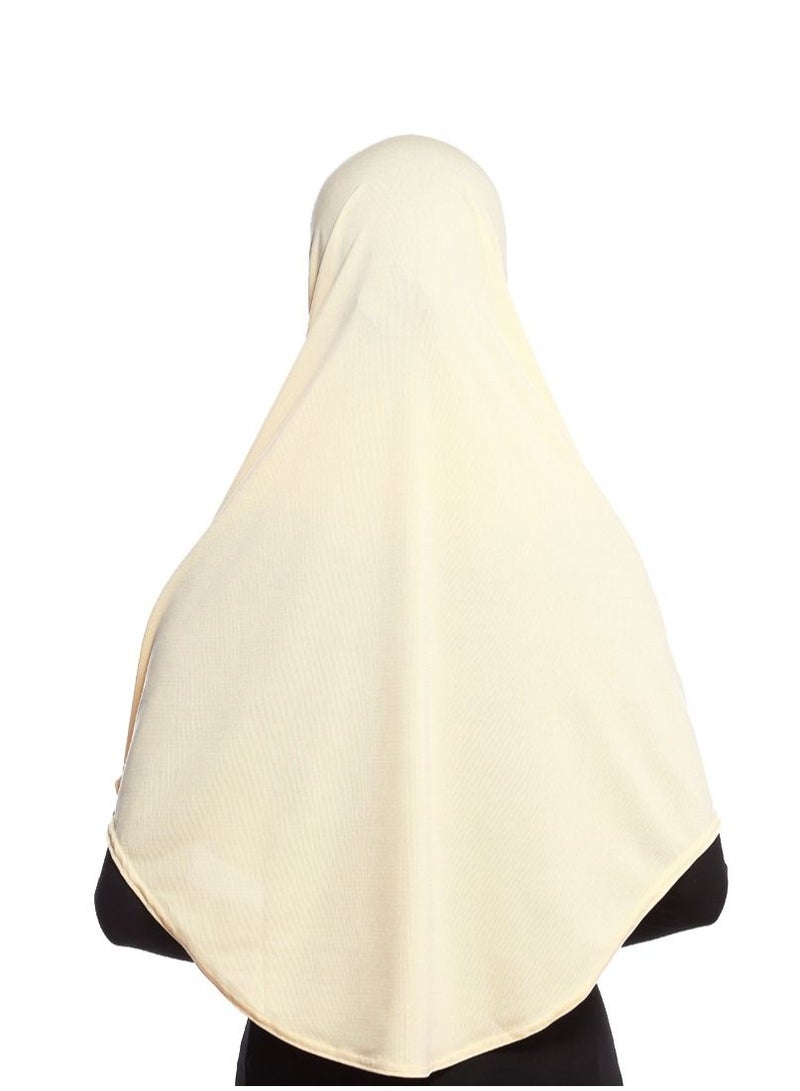 Loquat Women's Solid Color Long Hijab Casual Raglan Sleeve Shawl With Hijab Beige - Image 2