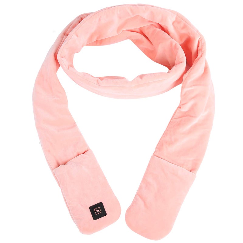 USB Heated Scarf 3 Temperature Settings Super Soft Velvet Neck Warmer Pink for Outdoor Skiing Camping - Image 2
