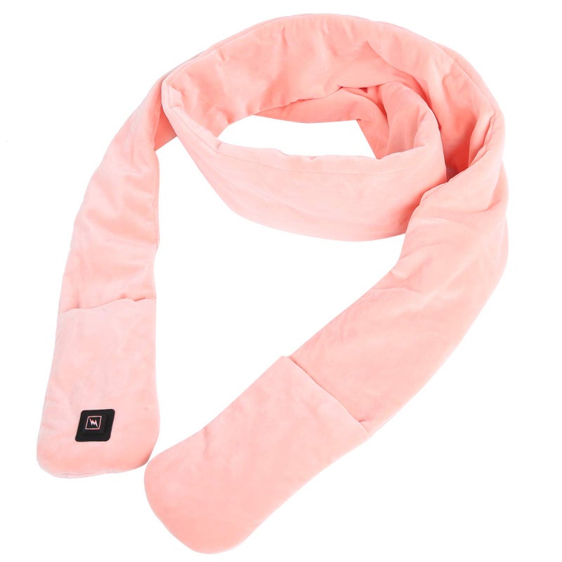 USB Heated Scarf 3 Temperature Settings Super Soft Velvet Neck Warmer Pink for Outdoor Skiing Camping - Image 3