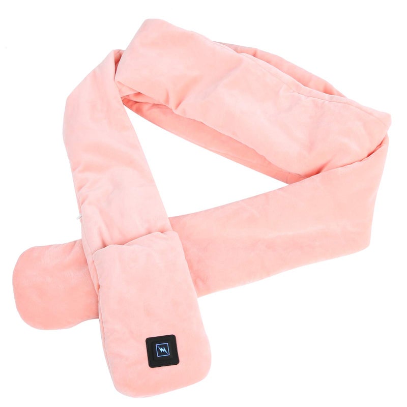 USB Heated Scarf 3 Temperature Settings Super Soft Velvet Neck Warmer Pink for Outdoor Skiing Camping - Image 4