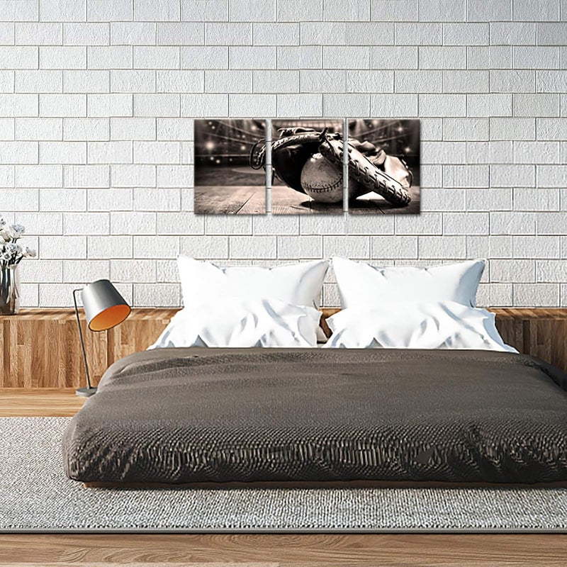 Kalormore Sepia Baseball Canvas Wall Art - Image 4