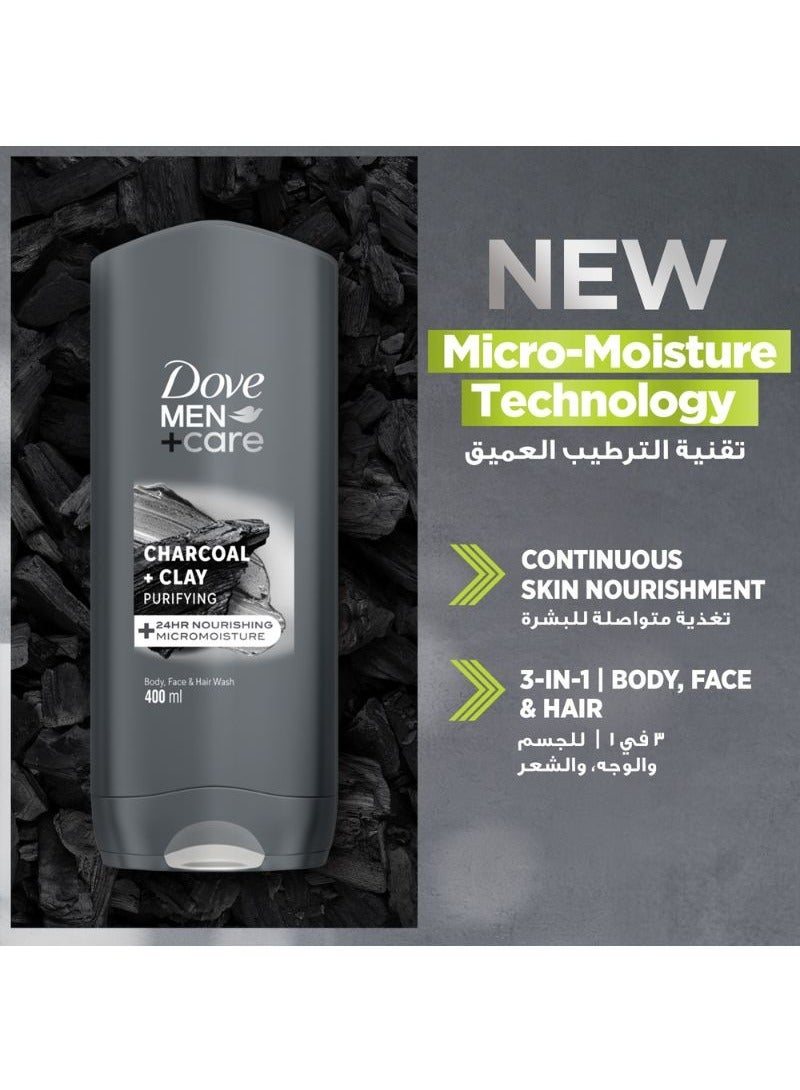 Dove Men+Care Charcoal And Clay 3In1 Purifying Cleanser  - Image 3