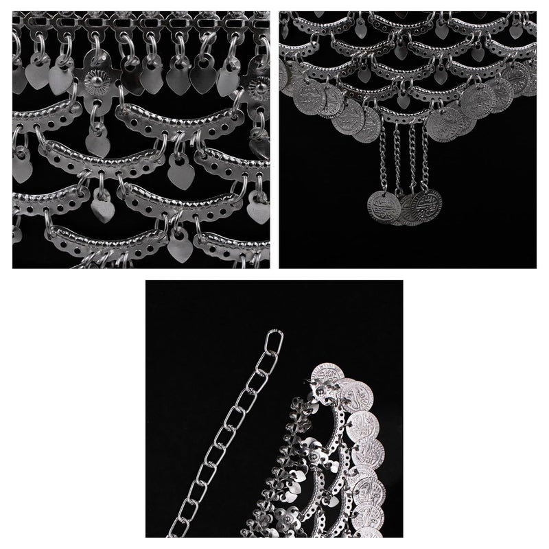 Vritraz Women's Belly Dance Tower Shape Metal Hip Scarf - Image 5