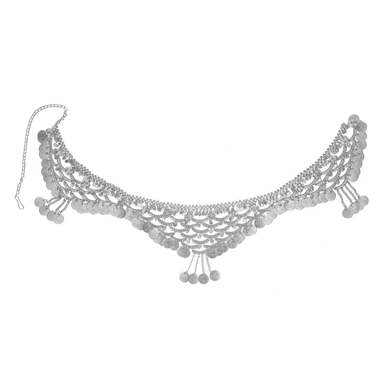 Vritraz Women's Belly Dance Tower Shape Metal Hip Scarf - Image 1