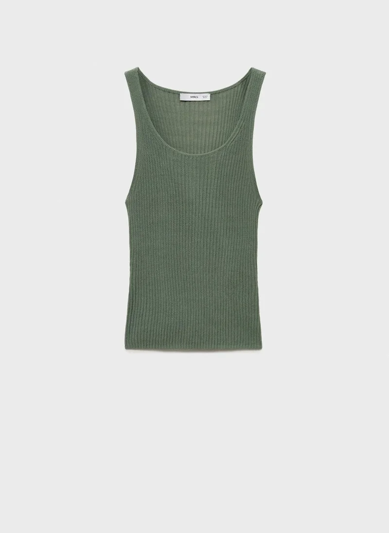 MANGO Casual Chunky Rib-Knit Top