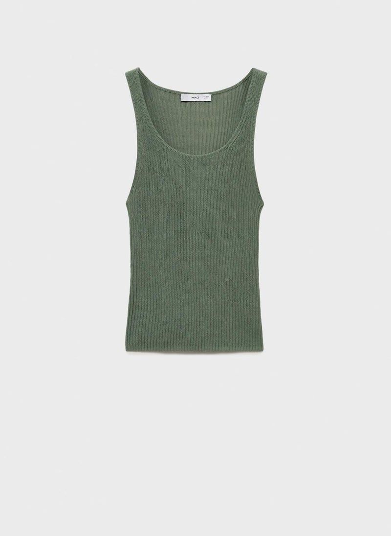 MANGO Casual Chunky Rib-Knit Top  - Image 5