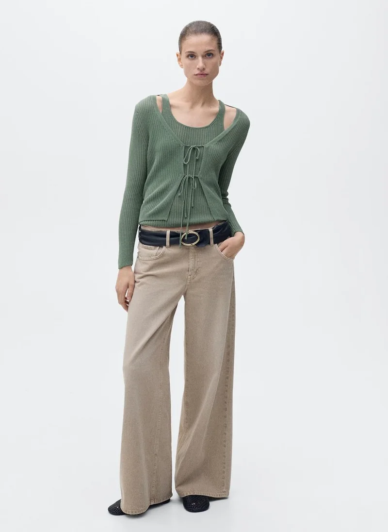 MANGO Casual Chunky Rib-Knit Top