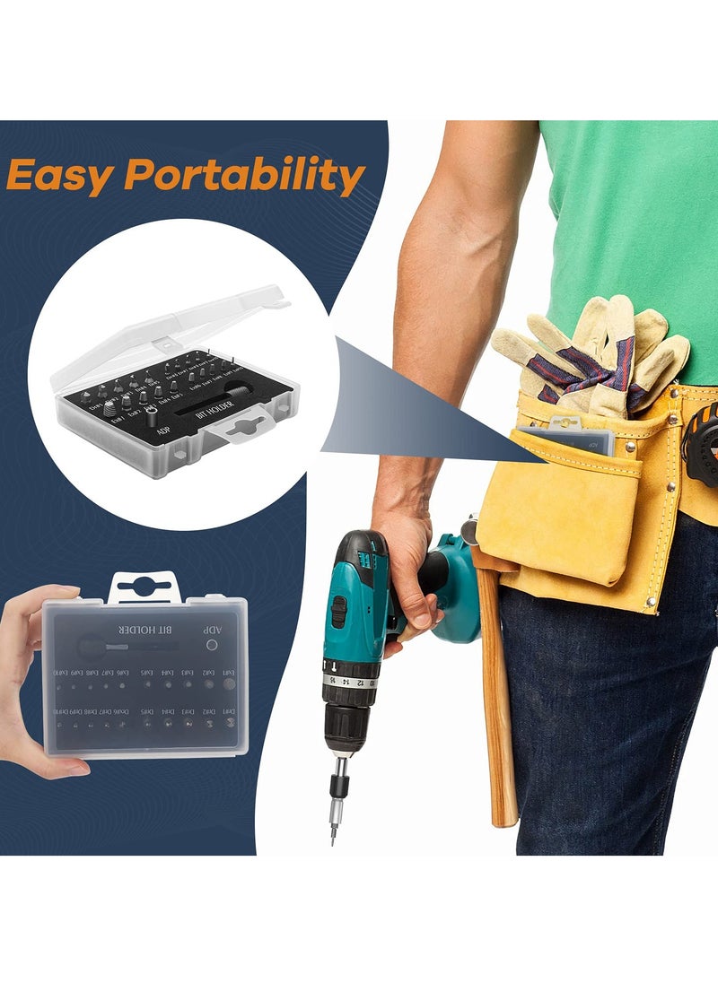 Generic - 22-Piece Screw Extractor Set - Easy Out HSS Broken Stripped Screw Remover Kit with Magnetic Extension Bit Holder & Socket Adapter - Image 1