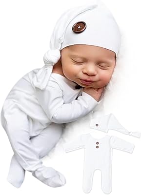 ForBaysy ForBaysy Newborn Photography Props Elf Costume Baby jumpsuit With Hats for Baby Boys Girls Photoshoot Outfits  - Image 1