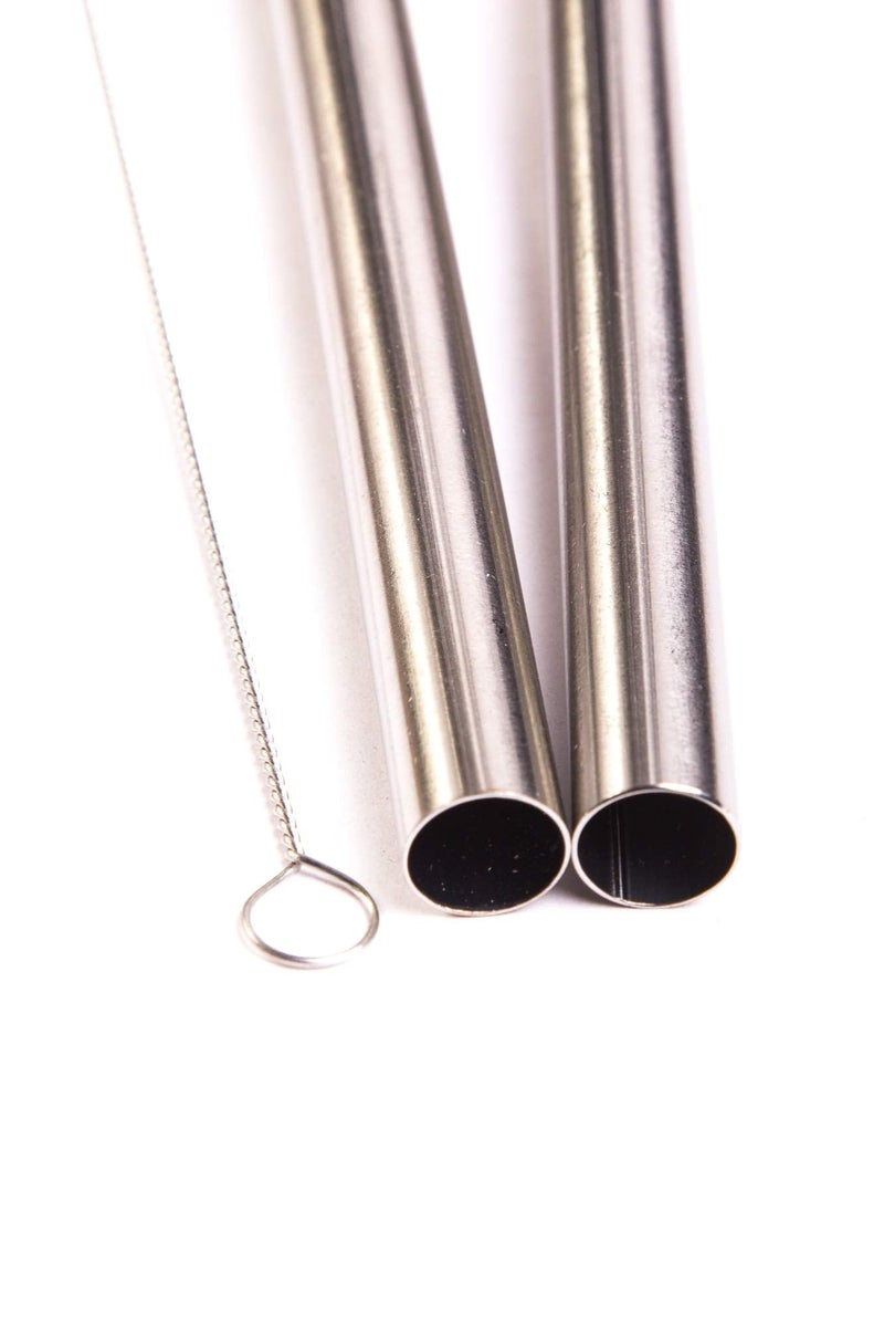 CocoStraw 2 BOBA Straw Stainless Steel Extra Wide 1/2" x 9.5" Long Tapioca Pearl Bubble Tea Thick FAT - CocoStraw Brand - Image 2