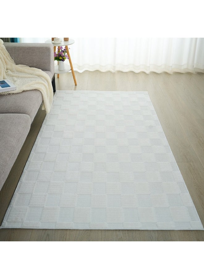 Home Box - Zara Eela Jacquard Rabbit Fur Rug 170 x 120 cm - Image 1