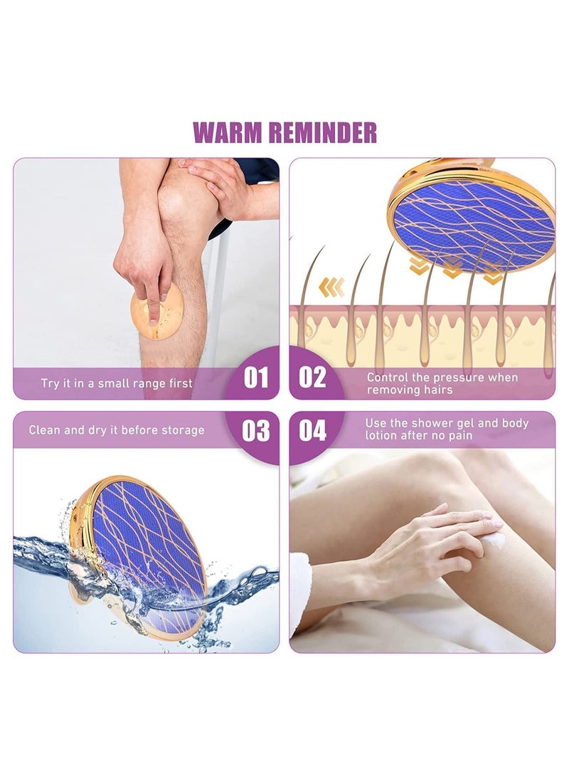 Crystal Hair Eraser, Remover, Portable Magic Removal Washable Epilator, Silky Smooth Skin Eraser Tool for Men and Women, Applicable Any Part of Body(Gold) - Image 4