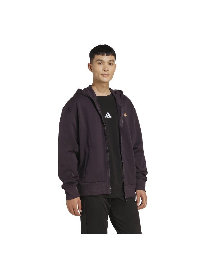Adidas M FN HOODIE Purple Training For Men XS - Image 4