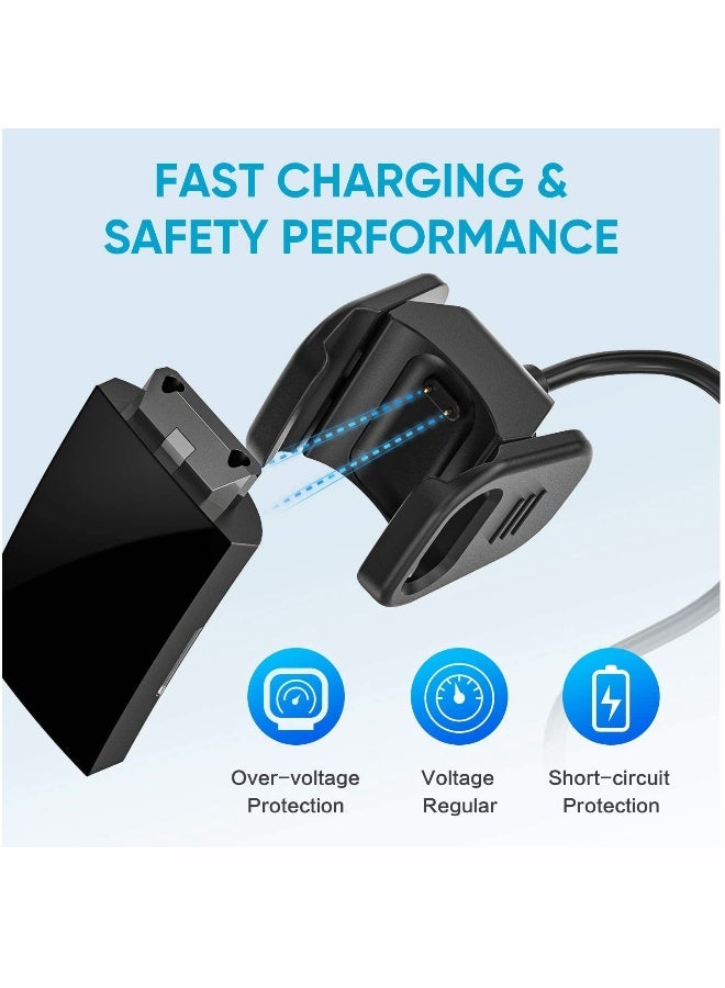 كابل شاحن متوافق مع فيتبيت تشارج 3/تشارج 4، 2 قطع بديل USB شاحن قاعدة حامل كابل محول لساعات فيتبيت تشارج 3/تشارج 4 (3.3 قدم/1.6 قدم) - Image 4