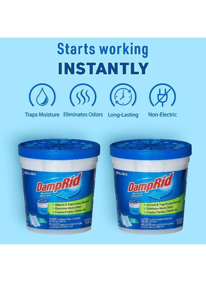 DampRid Pure Linen Refillable Moisture Absorber - 10.5oz cups - 2 pack - Traps Moisture for Fresher, Cleaner Air - Image 5