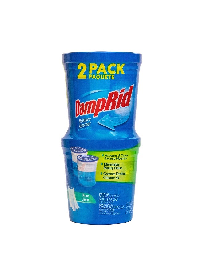 DampRid Pure Linen Refillable Moisture Absorber - 10.5oz cups - 2 pack - Traps Moisture for Fresher, Cleaner Air - Image 3