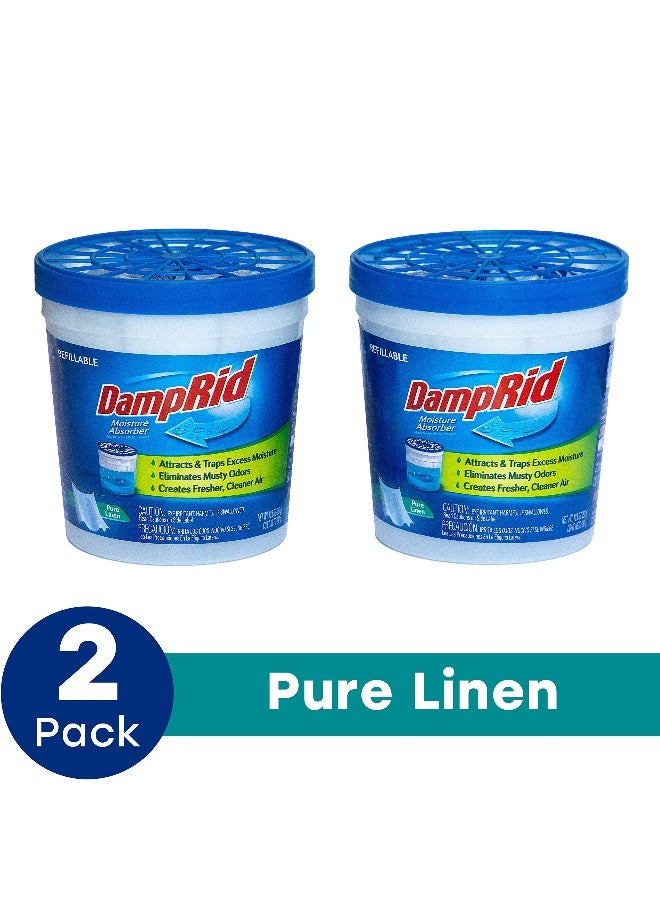 DampRid Pure Linen Refillable Moisture Absorber - 10.5oz cups - 2 pack - Traps Moisture for Fresher, Cleaner Air - Image 2