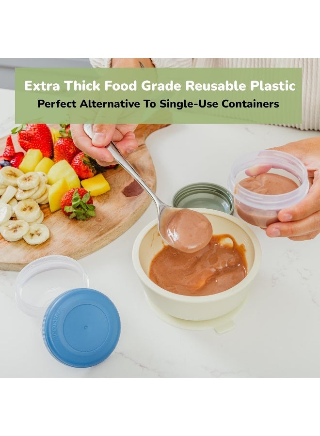 WeeSprout Baby Food Storage Containers | Set of 12 Small Reusable 4oz Jars with Leakproof Lids - Image 3