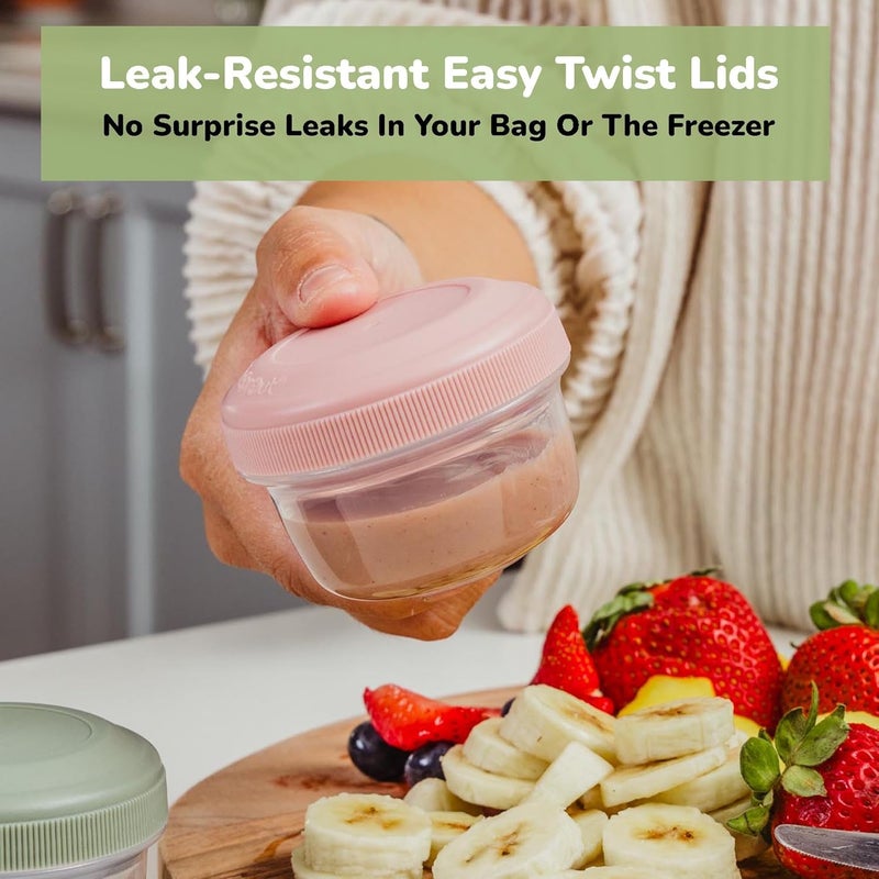 WeeSprout Baby Food Storage Containers | Set of 12 Small Reusable 4oz Jars with Leakproof Lids - Image 4