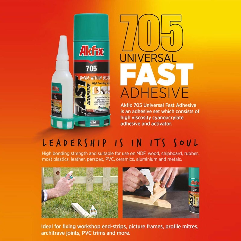 Akfix-GA060 705 Fast Adhesive CA Glue (1.76 oz.) with Activator (6.76 fl oz.) [Clear Super Glue Adhesive and Accelerator Spray] - Image 4