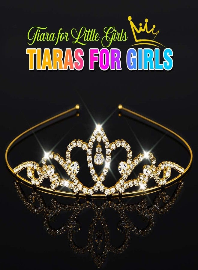 كيلشي تاج كيلشاي المرصع بأحجار الراين، تيجان الأميرات، طوق رأس مرصع بالكريستال لحفلات الزفاف للبنات (ذهبي) - Image 5