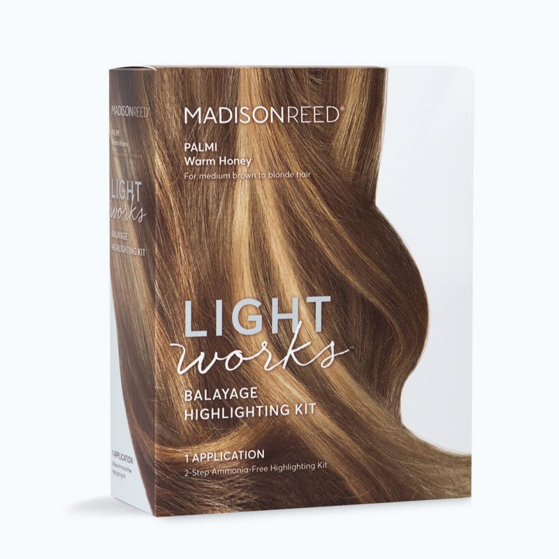 Madison Reed مجموعة تمييز بالايج من ماديسون ريد لايت ووركس، تخلق تمييزات دافئة تشبه العسل الطبيعي (بالمي - أشقر)، خالية من الأمونيا، خالية من التجارب على الحيوانات، عملية من خطوتين تضيء وتلون الشعر - Image 1