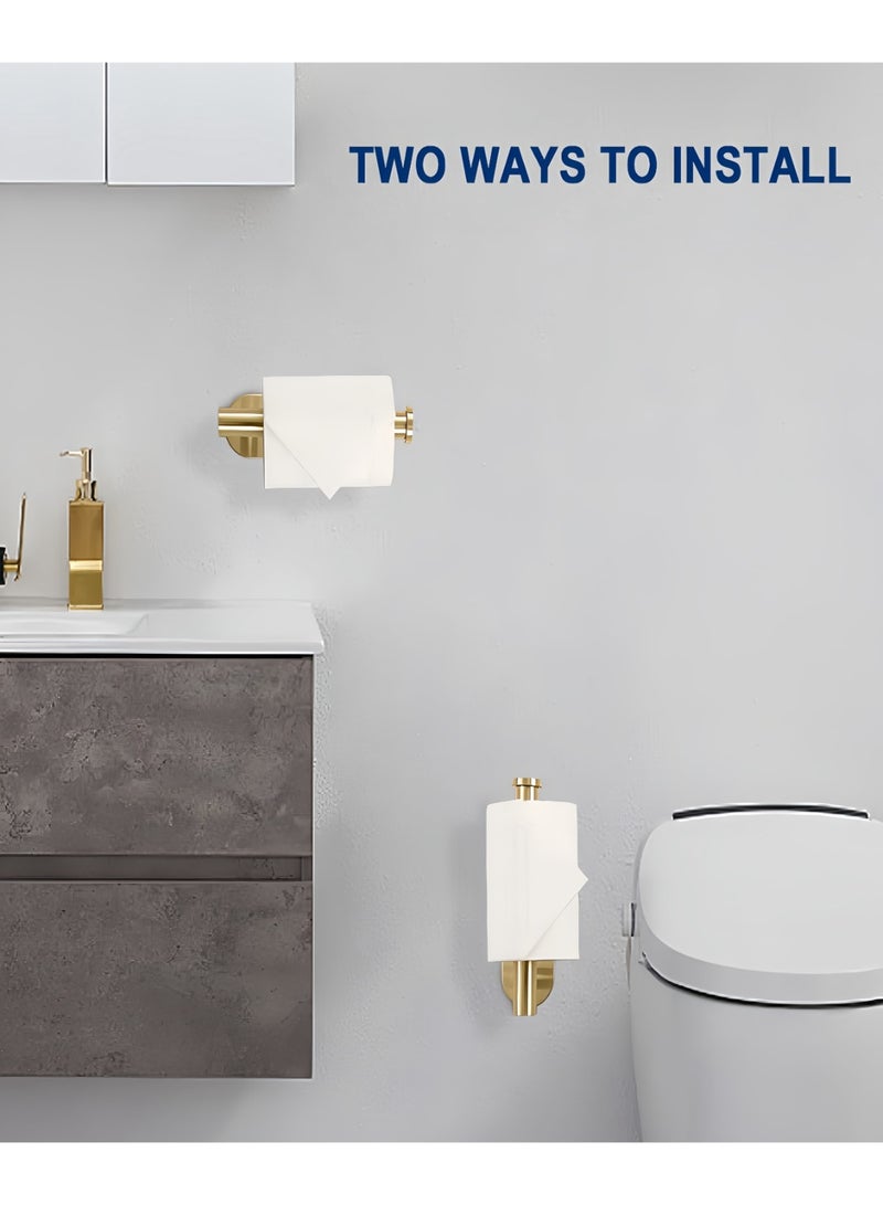 نايزان حامل ورق التواليت - حامل ورق التواليت اللاصق المثبت على الحائط، حامل لفافة لاصق قوي من الفولاذ المقاوم للصدأ، لا يحتاج إلى ثقب - يلتصق مباشرة بالجدران، مناسب للحمامات والمطابخ ودورات المياه والمركبات الترفيهية (ذهبي مصقول) - Image 5