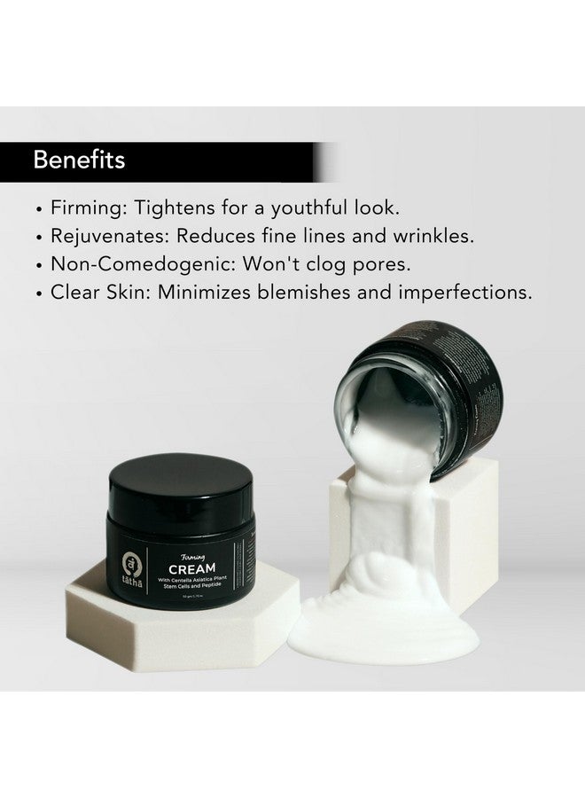 Tatha Skincare Combo: Firming Cream with Peptides & Centella + Facelift Mask with Niacinamide | Tightens, Brightens & Hydrates | Paraben Free | 2 x 50g - Image 4