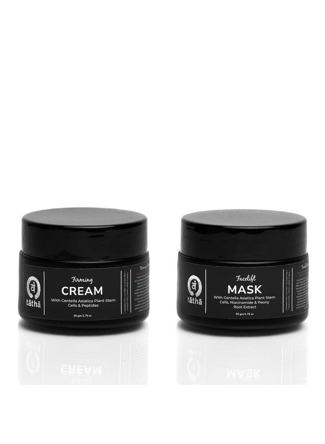 Tatha Skincare Combo: Firming Cream with Peptides & Centella + Facelift Mask with Niacinamide | Tightens, Brightens & Hydrates | Paraben Free | 2 x 50g - Image 1