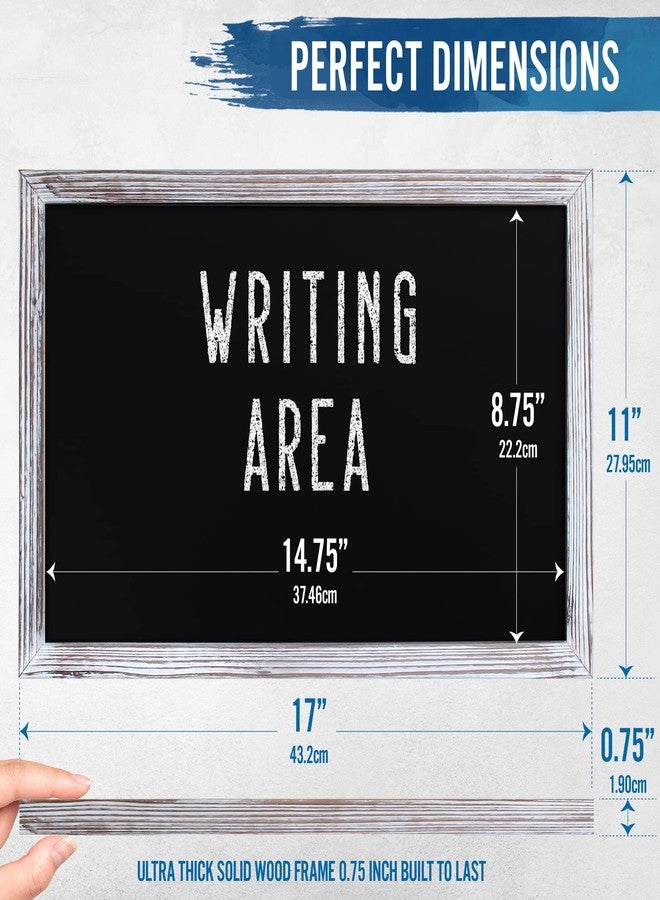 HBCY كريشونز سبورة حائط من الخشب الصلب المطلي باللون الأبيض من إتش بي سي واي كرييشنز، مقاس 11 × 17 بوصة، سطح مغناطيسي، ديكور منزلي، قوائم طعام للمطاعم والمقاهي، سبورة، تتضمن طباشير وممحاة وأدوات تعليق - Image 2