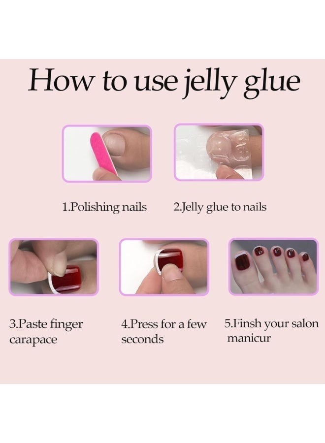 RESONIX 24Pcs Press-On Toenails – Short Glossy White French Tip Fake Toenails, Press-On Designs for Women, Artificial Toenail Nails - Image 5