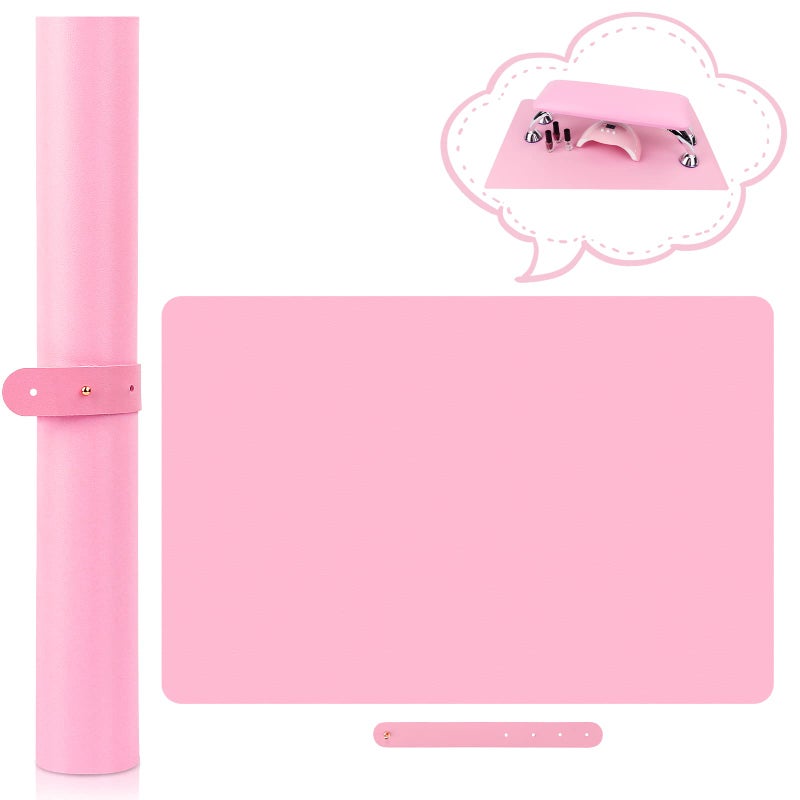 Deciniee MAT ONLY Nail Art Table Mat Nail Arm Rest Pad for Acrylic Nails Soft Microfiber PU Leather Nail Mat for Table Foldable Nail Hand Rest Pillow Manicure Pad Acrylic Nail Desk Mat for Nail Cushion